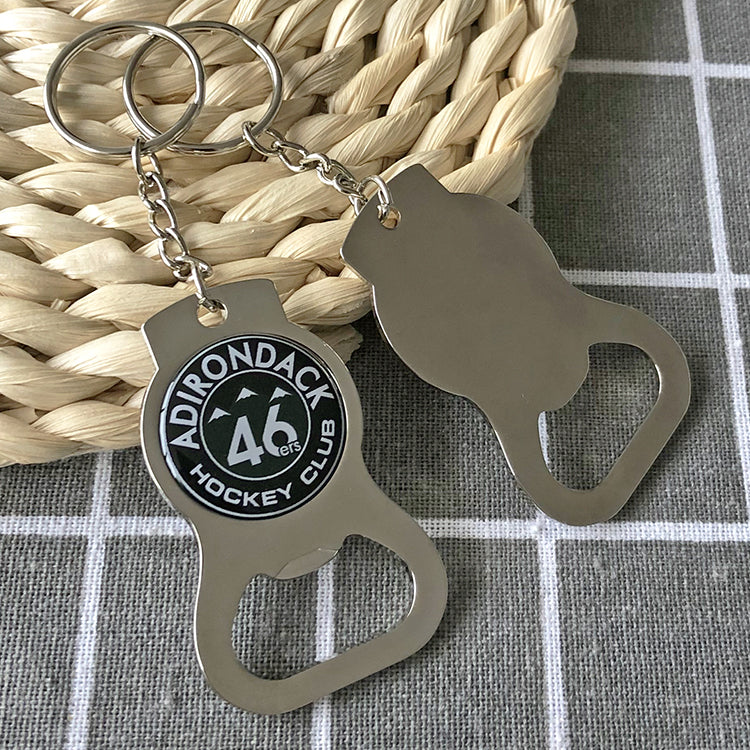 Custom Zinc Alloy Opener Keychains with Domed Logo
