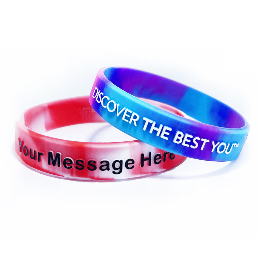 Custom Swirl Silicone Wristbands