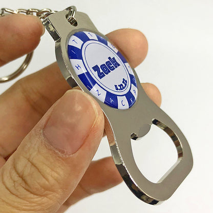 Custom Zinc Alloy Opener Keychains with Domed Logo