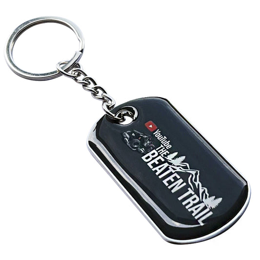 Custom metal dog tag keychain with doming