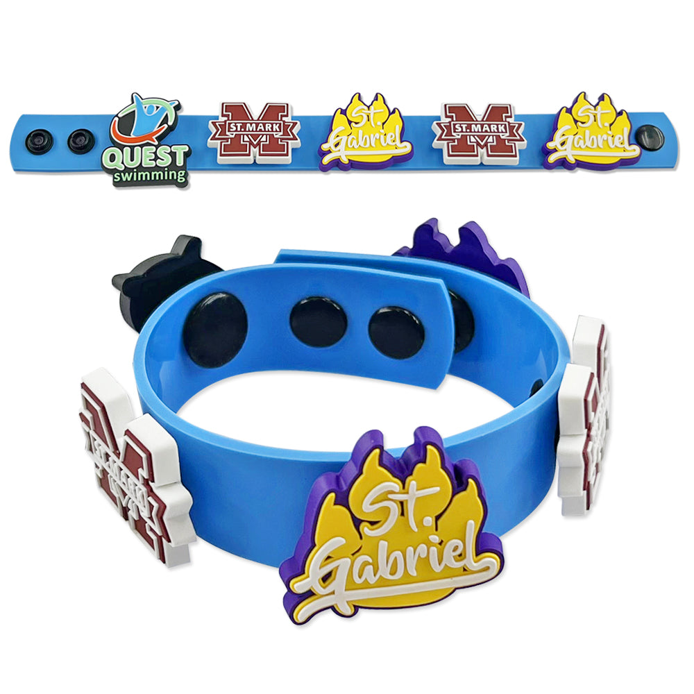PVC Wristbands with 3D Custom Charms