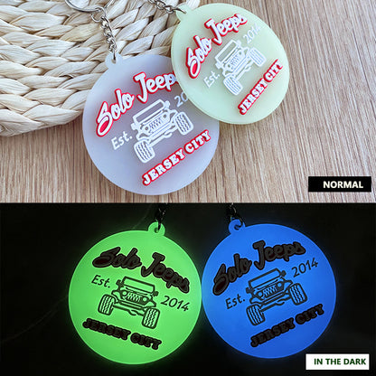 Custom 3D Die Cut Rubber Keychains-Glowing