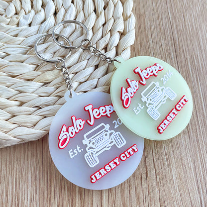 Custom 3D Die Cut Rubber Keychains-Glowing