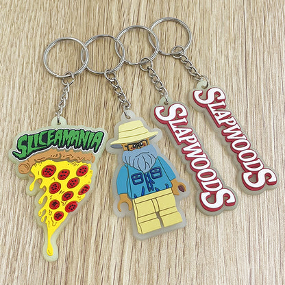 Custom 3D Die Cut Rubber Keychains-Glowing