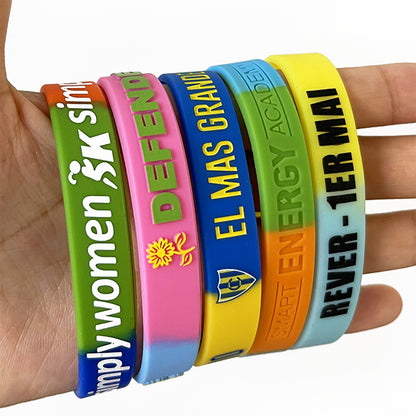 Custom Segmented Silicone Wristbands