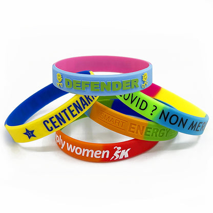 Custom Segmented Silicone Wristbands