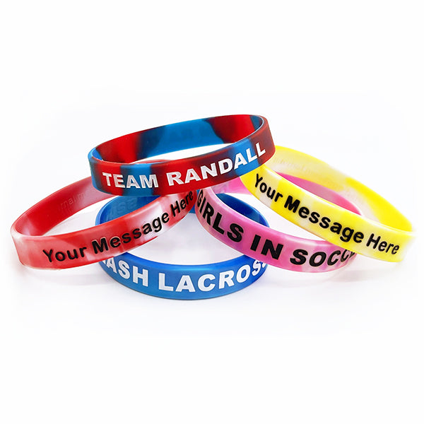 Custom Swirl Silicone Wristbands
