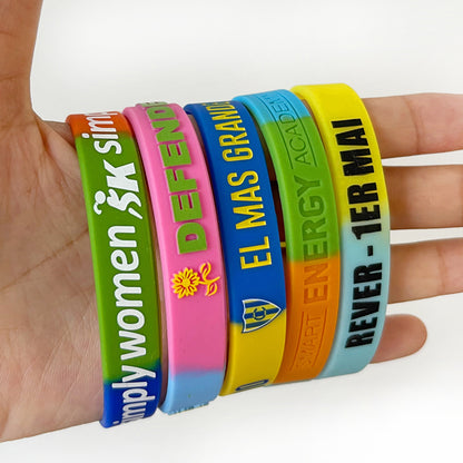 Custom Segmented Silicone Wristbands