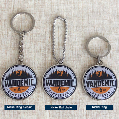 Dual-Sided Doming Metal Keychain