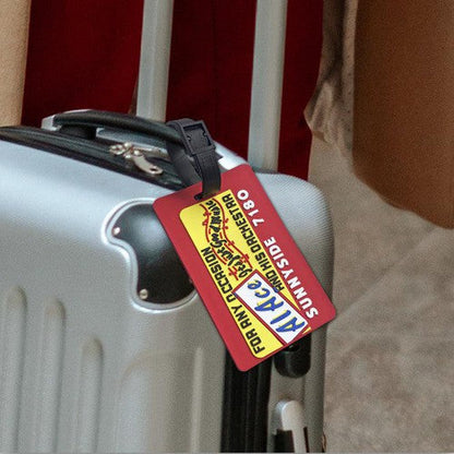 Custom Rectangular 3D Rubber Luggage Tag