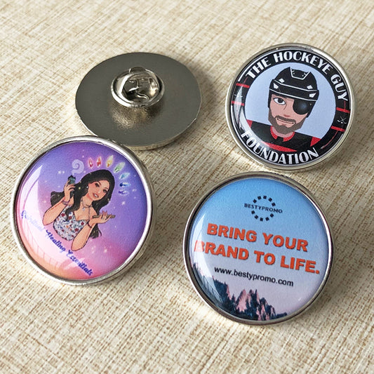 Custom Zinc Alloy Circular Badge with Doming