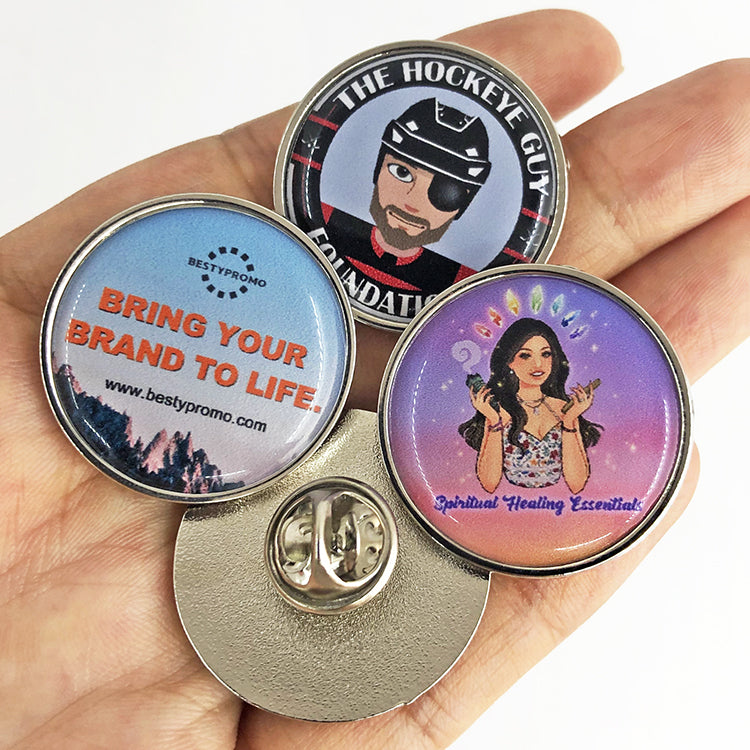 Custom Zinc Alloy Circular Badge with Doming