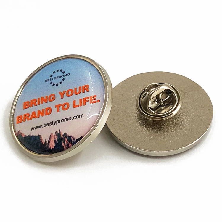 Custom Zinc Alloy Circular Badge with Doming