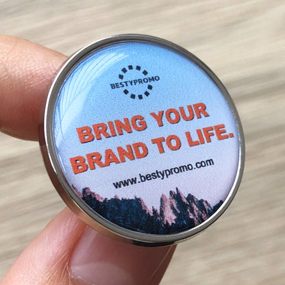 Custom Zinc Alloy Circular Badge with Doming