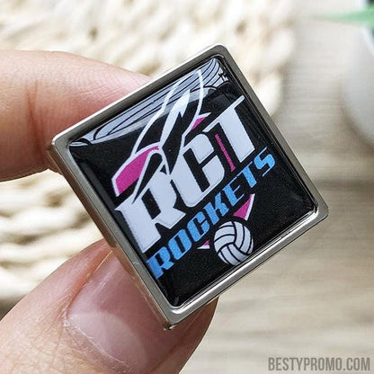 custom zine alloy badge with doming-square-Besty Promo