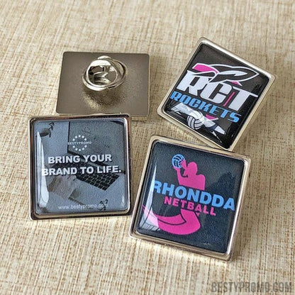 custom zine alloy badge with doming-square-Besty Promo